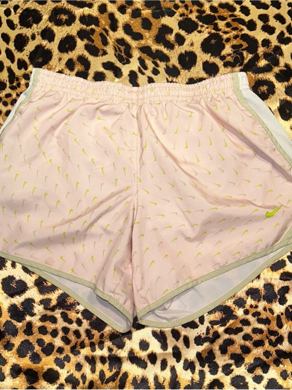 Nike Dri-FIT Pink Mini Swoosh Print Athletic Shorts
